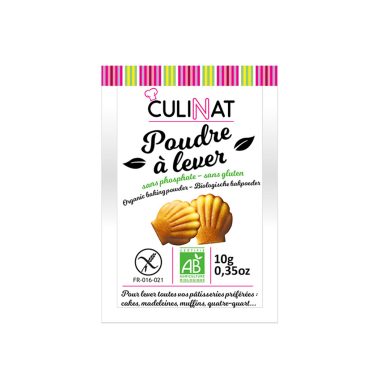 Culinat Poudre à Lever sans Phosphate sans Gluten 8X10G
